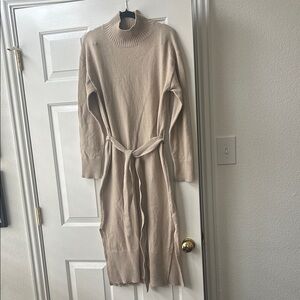 Rails Beige Long Sleeve Knit Dress
